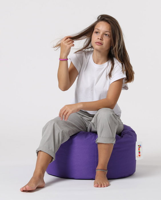 Atelier Del Sofa Round Pouf - Purple